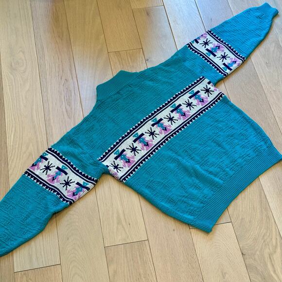 Women’s Vintage Rainbow Ridge Ski Sweater Bright Color 80s SZ M - Picture 4 of 7